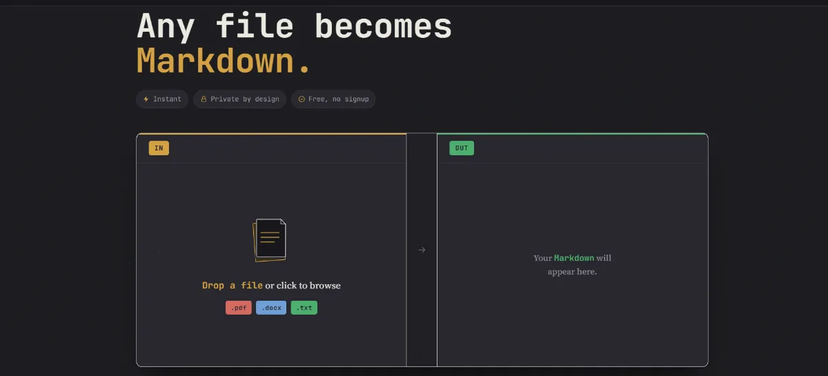 Image for PDF,DOCX,TXT to MARKDOWN(.md) convertor